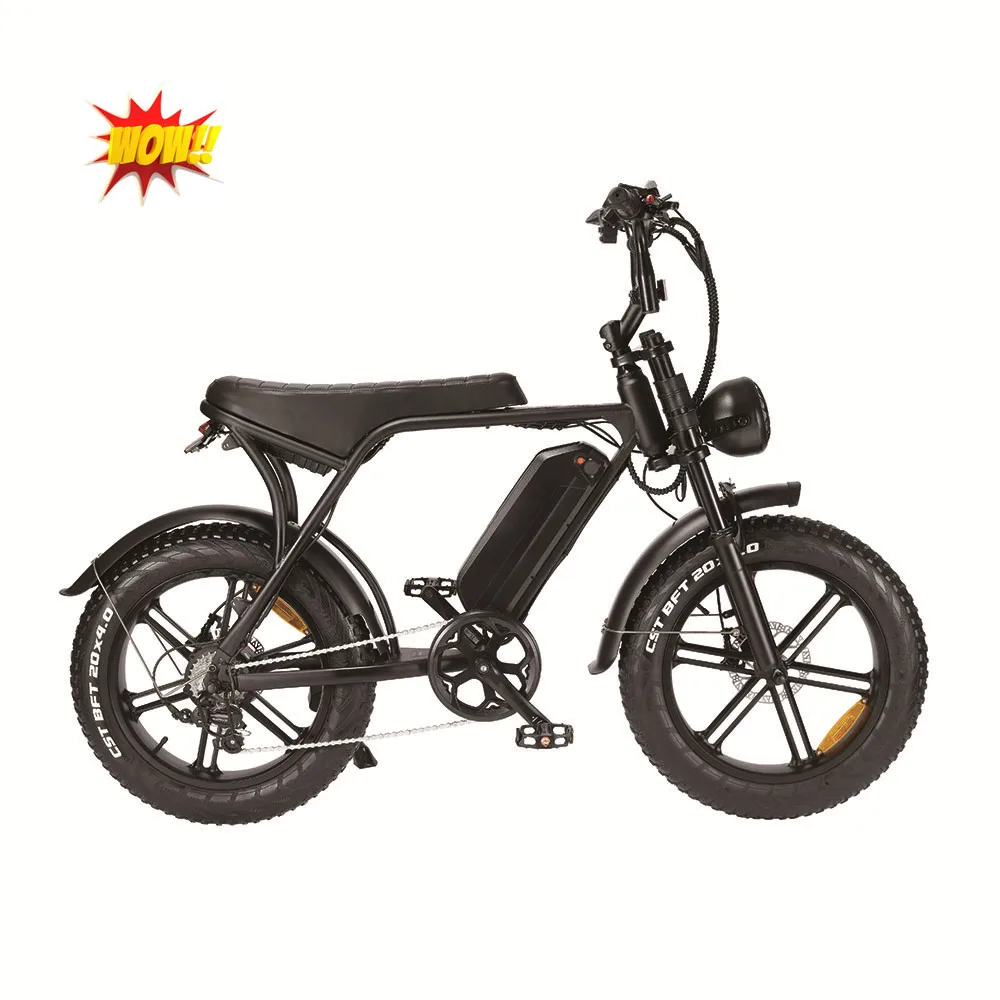OUXI V8 20 inch Electric Fat Bike 500W full suspension snow beach electric mountain bike fat tire ebike