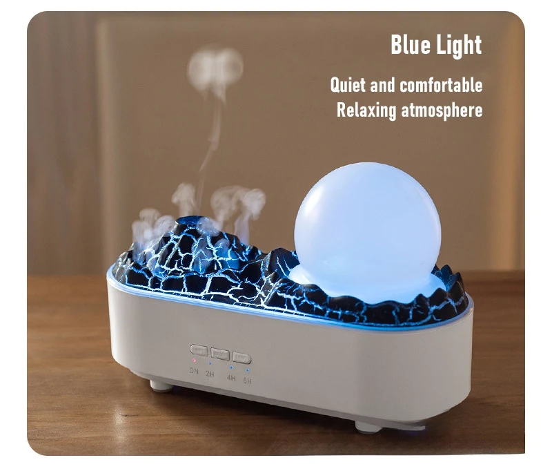 Air Vaporizer 200ml Diffuser White Crystal Ball Volcano Lava Humidifier