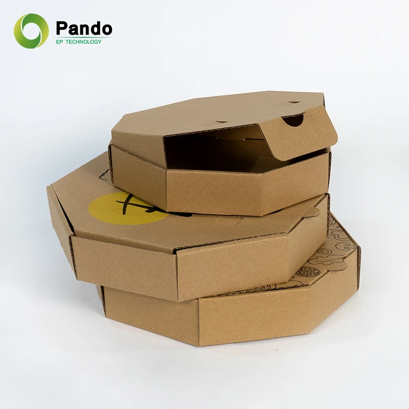 Custom Made Corrugated Cardboard Branded Pizza Box White Pizza Packaging Packing Brown Pizza Box 30x30 For Food