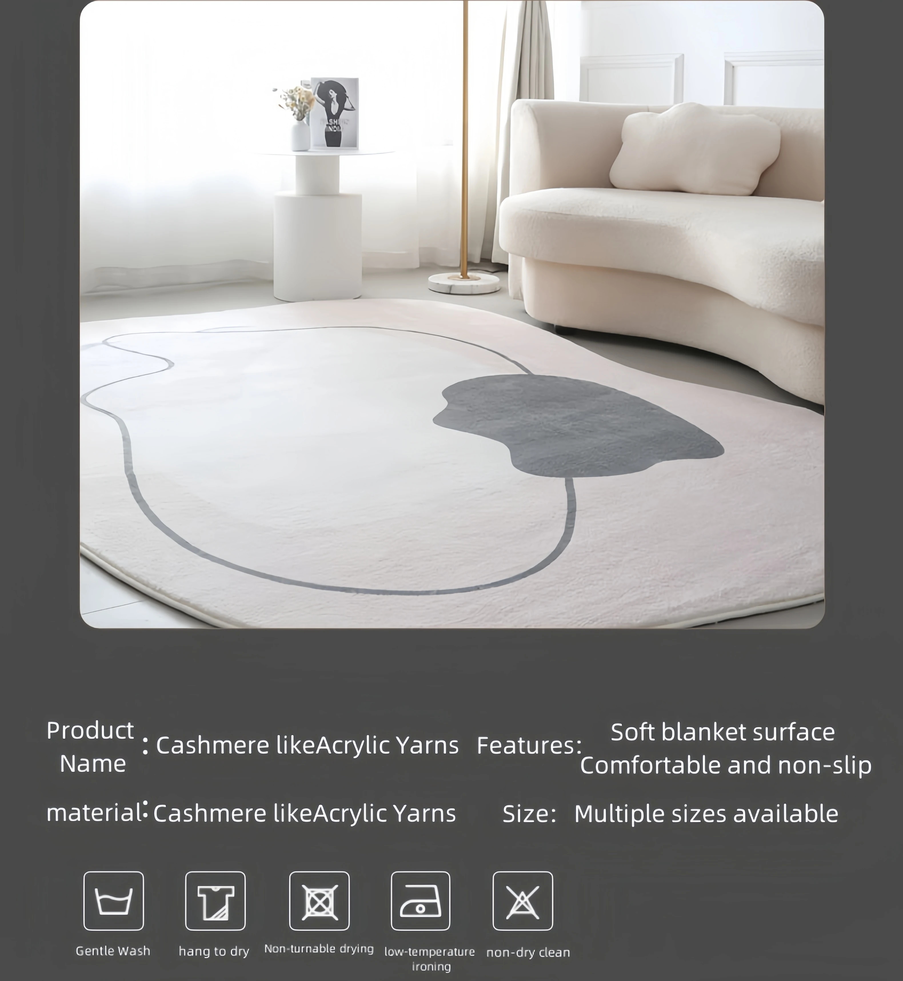 Wool texture of Cashmere likeAcrylic Yarns carpet make your home more warm