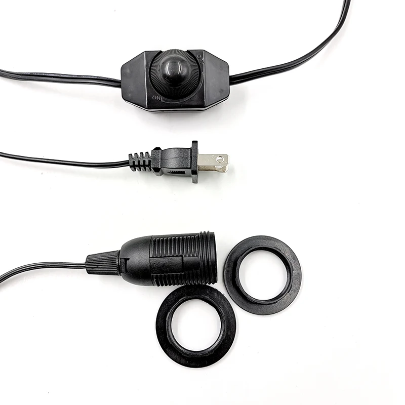 110V 220V Himalayan salt lamp wire plug with hole plug 1.8m US wire 301 dimmer switch E12 full tooth lamp head double ring