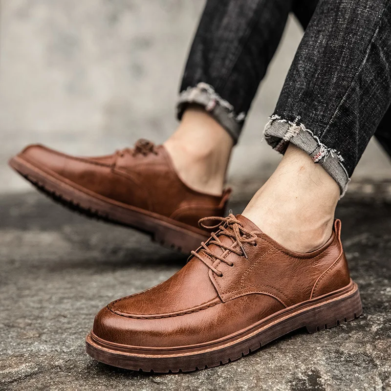 Unique Retro Style Fashion Custom Design Leather Shoe Casual Suede Flats Oxford Party Wedding Dress Shoes for Men