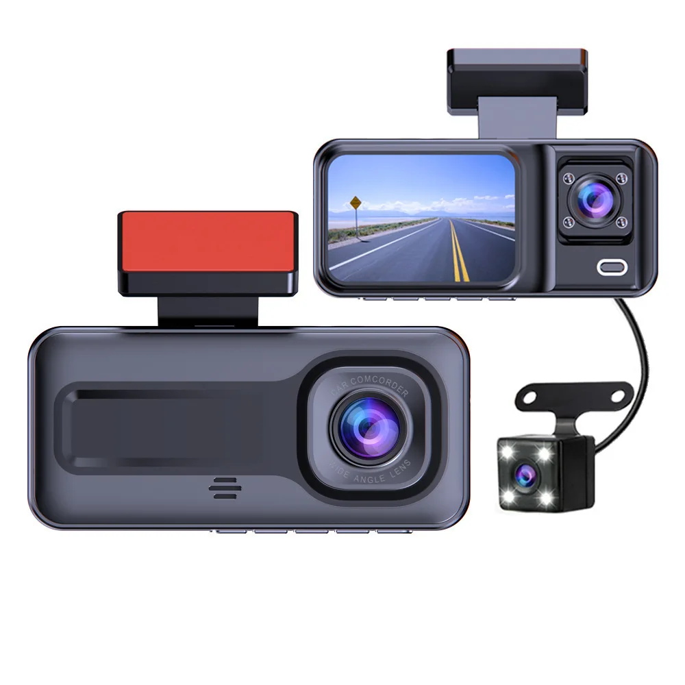 3 channel night vision Hd 1080P WIFI car mobile phone dash camera parking  driving recorder
