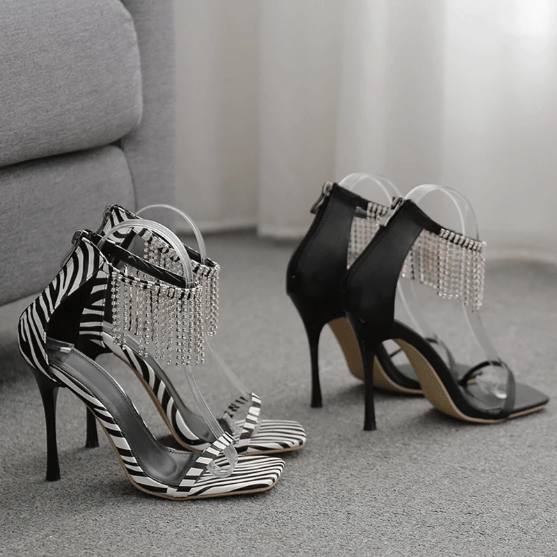 
sexy diamonds strap design high heels women shoes 2021 