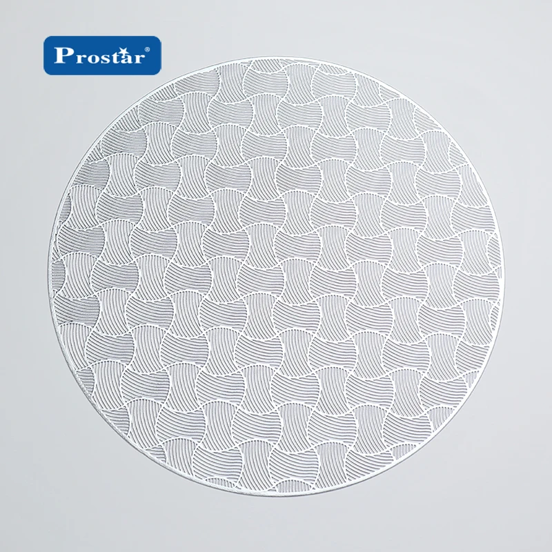 New pvc pressed vinyl metallic placemats table mat for wedding