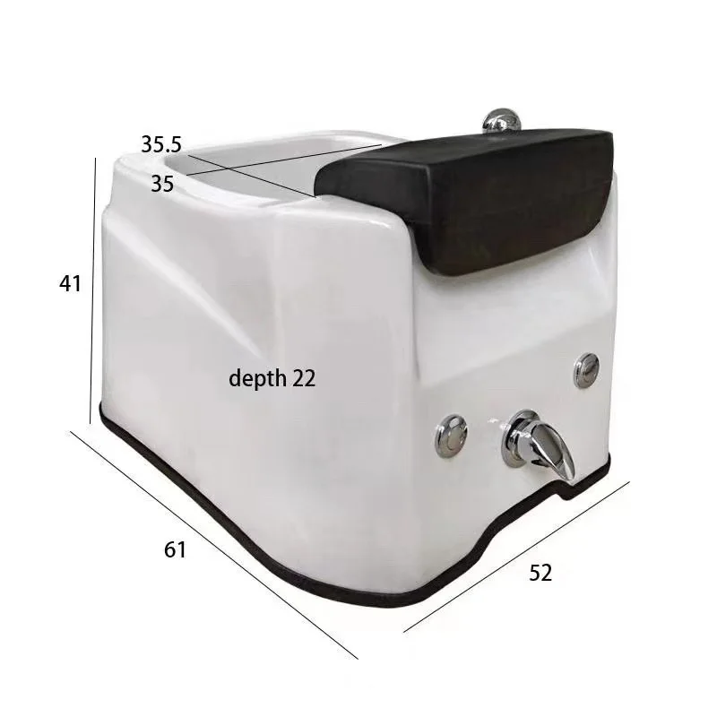 Golden Accessory White jet massage footbath Pipeless surfing pedicure sink Golden faucet pedicure bowl in pedicure basin