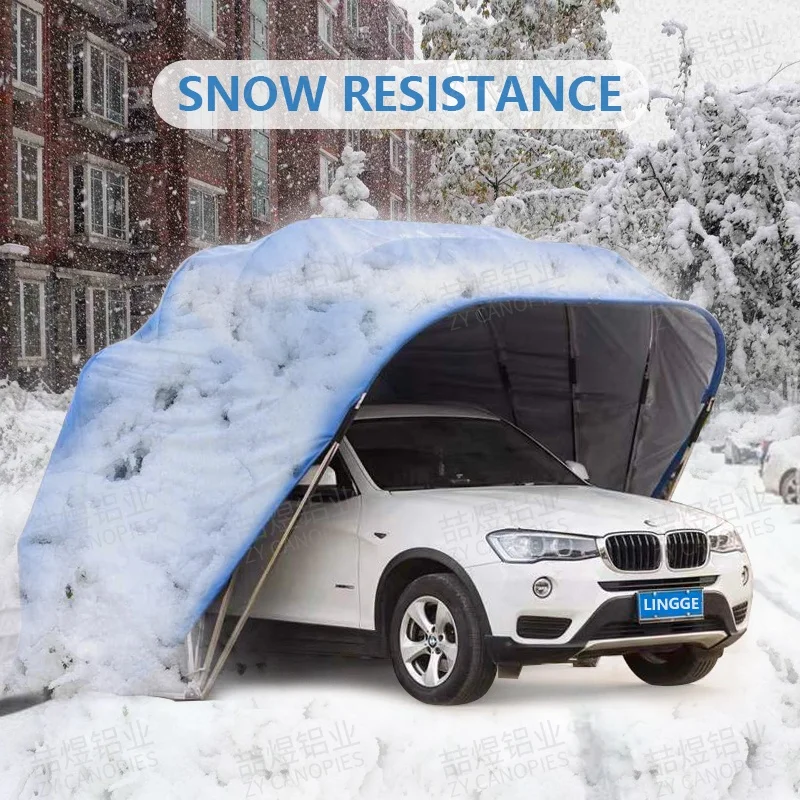 Dust-proof Potable Folding Garage Carport Tents Lockable Galvanized Steel Car Shelther Thick Oxford fabric Carport Tent