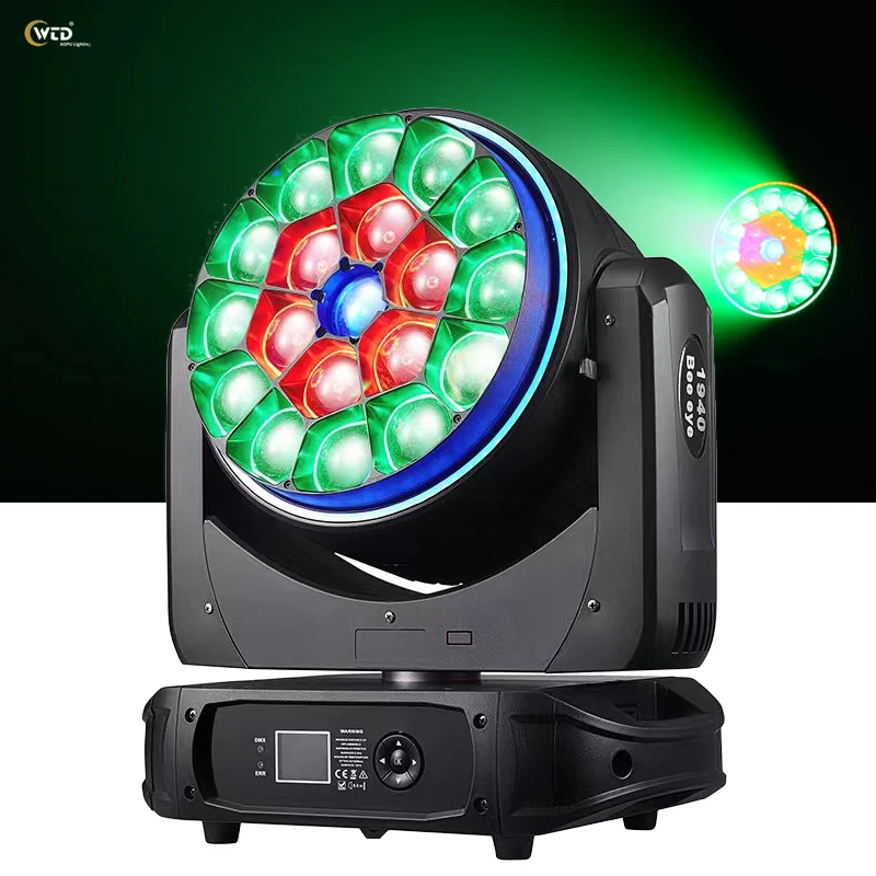 AOPU Clay Paky 19 x 40W RGBW Big Bee Eye Zoom Beam Wash LED Moving Head Light With Pixel Circle