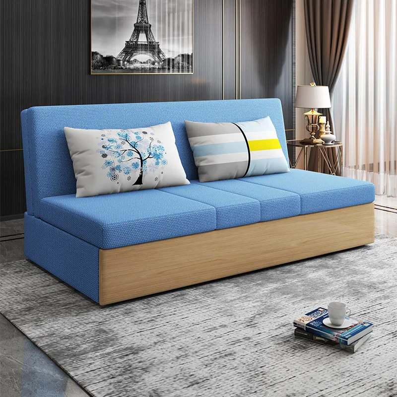 Save Space Multi-purpose Sofa Bed Fabric Folding Chair Sleeper Living Room Metal Frame Sofa Bed