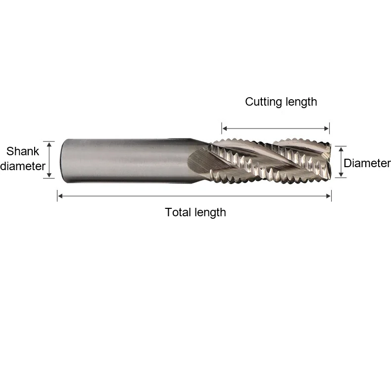 Woodworking Machinery Parts  Roughing End Mill Solid Carbide 4 Flute Roughing Bits Durable CNC Router Bit Milling