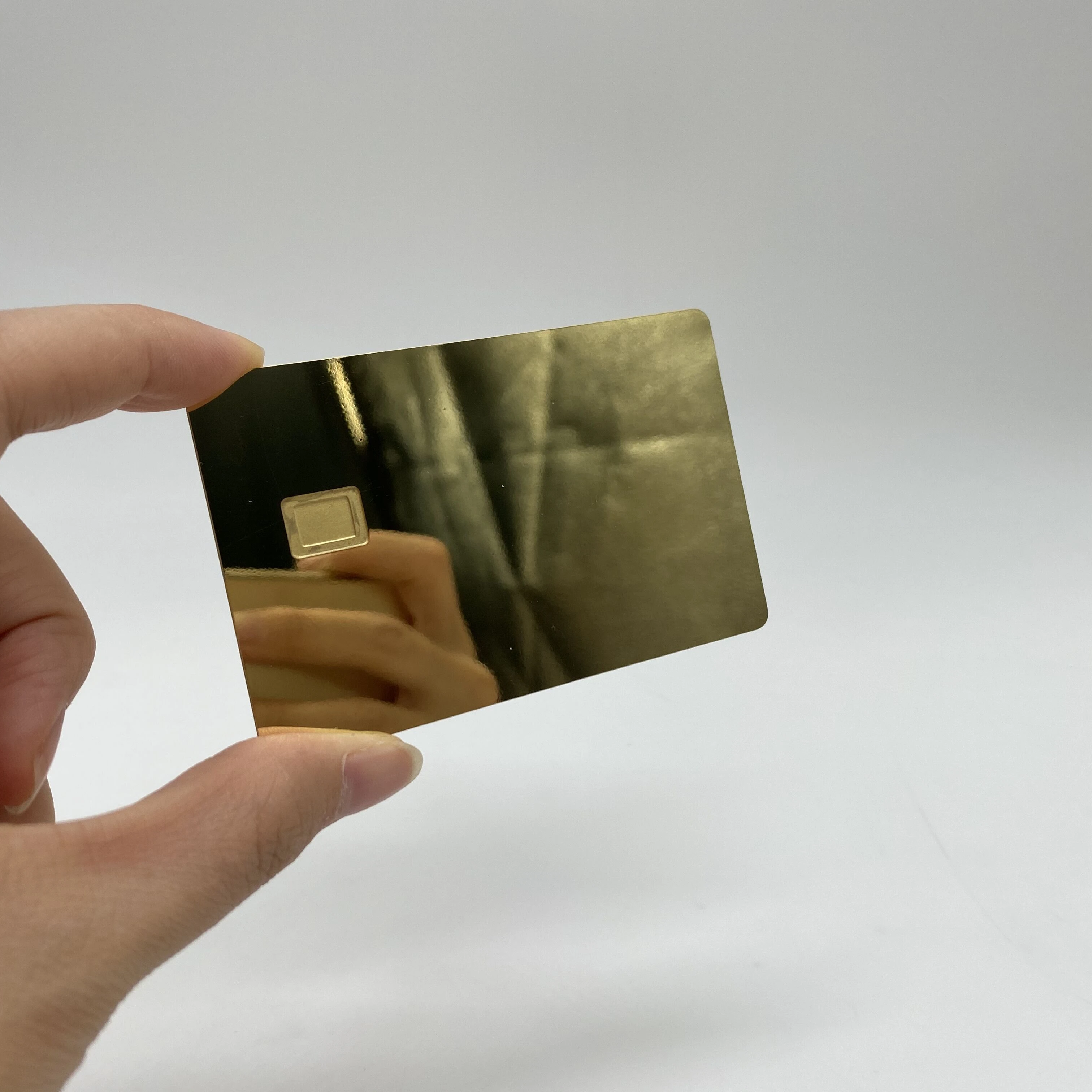 DU stainless steel mirror gold with emv slot magnetic stripes writable stripes metal cards