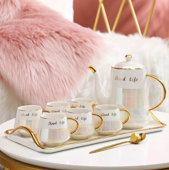 
Creative bone china european ceramic coffee set tea set teapot 