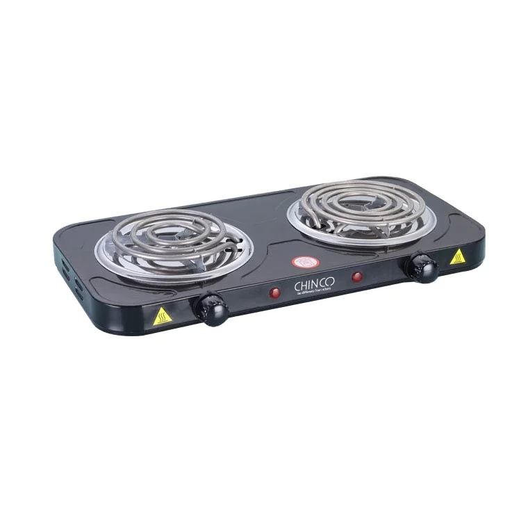 2000W iron coil heating plate with five speed knob for temperature control, 220V dual electric hot plate