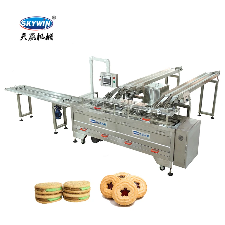 Skywin Stainless Steel Two Rows Cookie Sandwich Biscuit Making Machine PLC Control