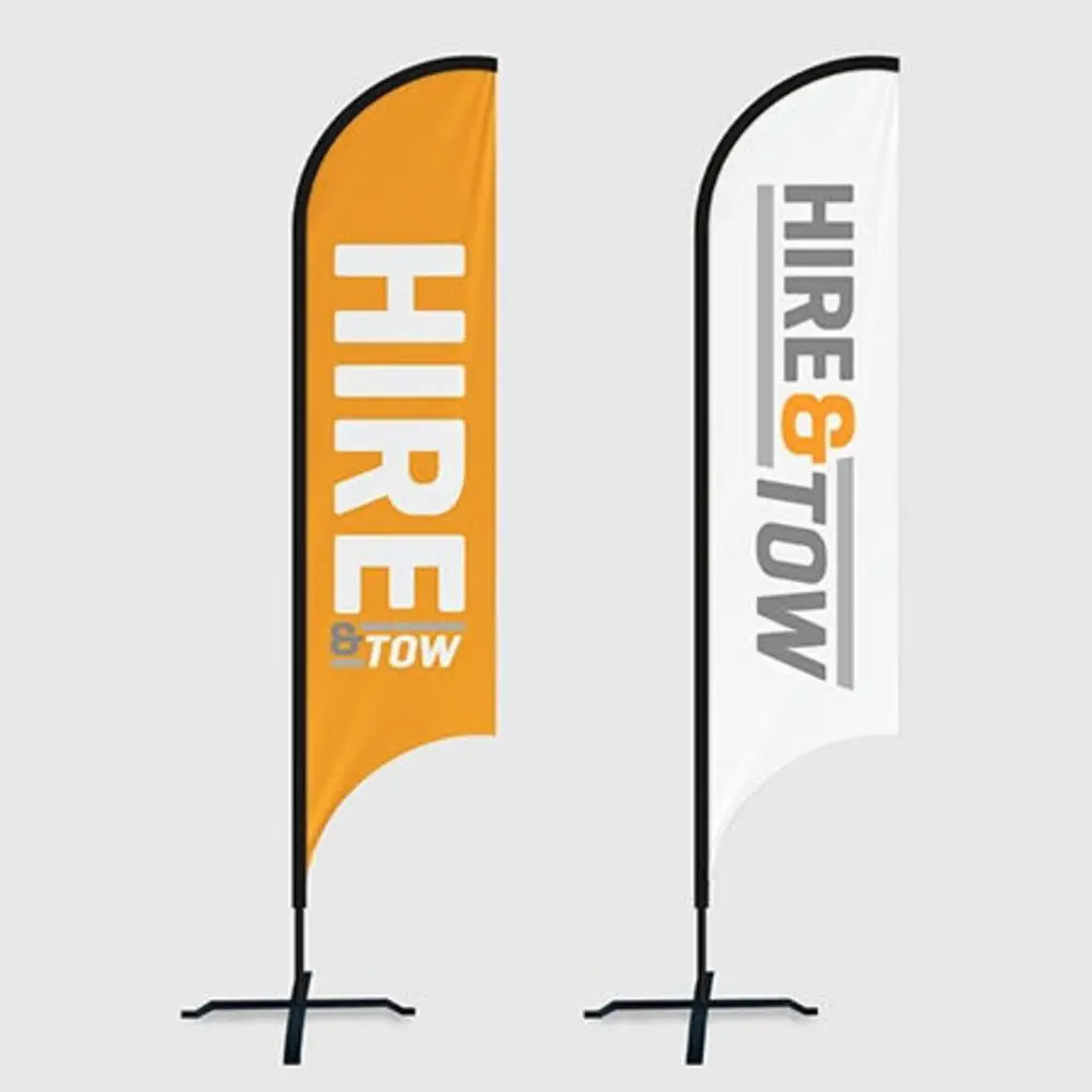 Soft Signage Vendor Custom Wholesale Bow Wind Blade Knife Angled Feather Retractable Flag Oriflamme for Marketing Advertisement
