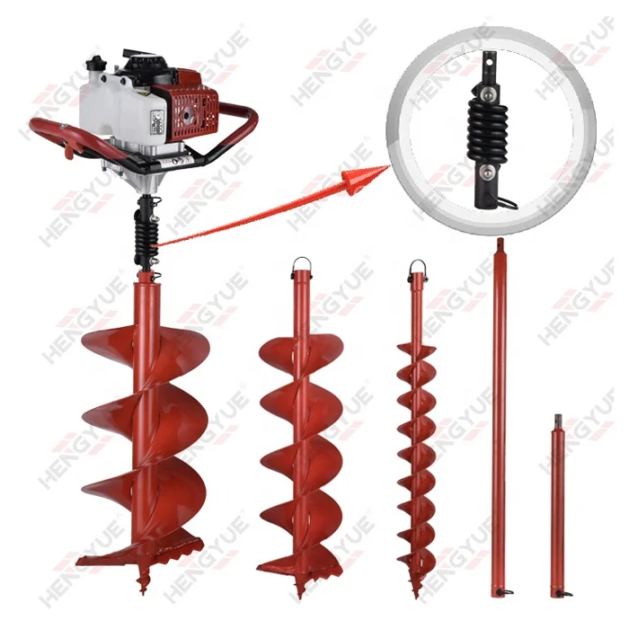 
petrol earth driller post hole digger 63CC earth auger machine hand earth auger 