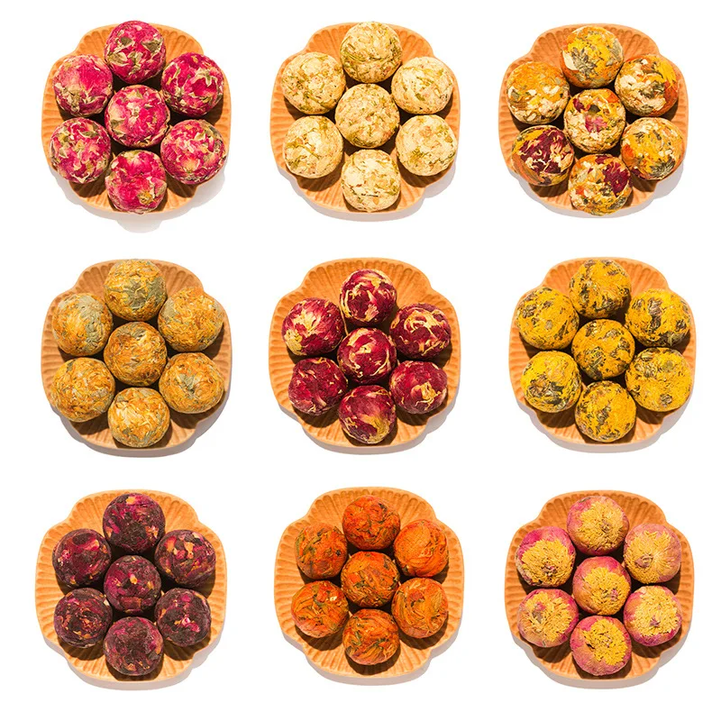 Chinese Tea Flowering Tea Gift Set Pure Flowers Ball Shape Blooming Tea