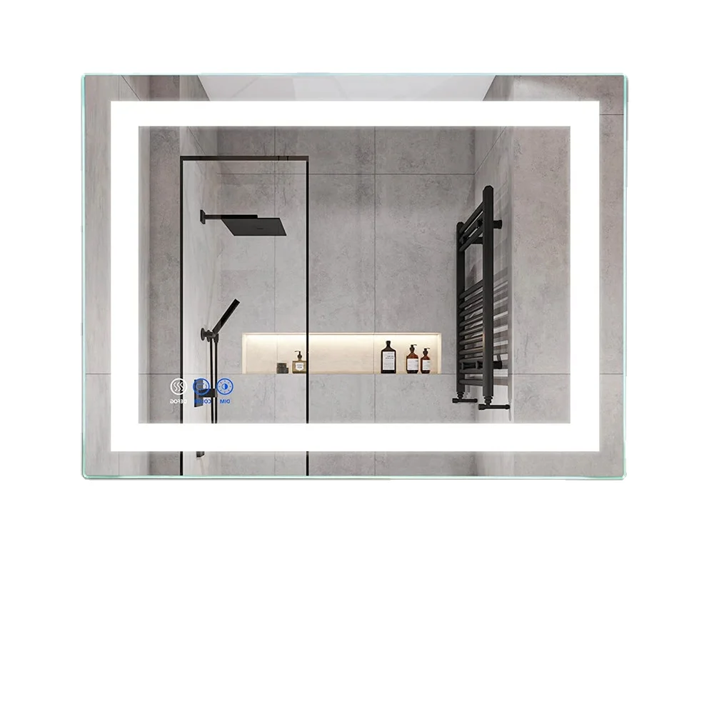 Factory Hotel Large Rectangle Touch Screen Backlit Smart LED Light Lighted Bathroom Wall Mirror