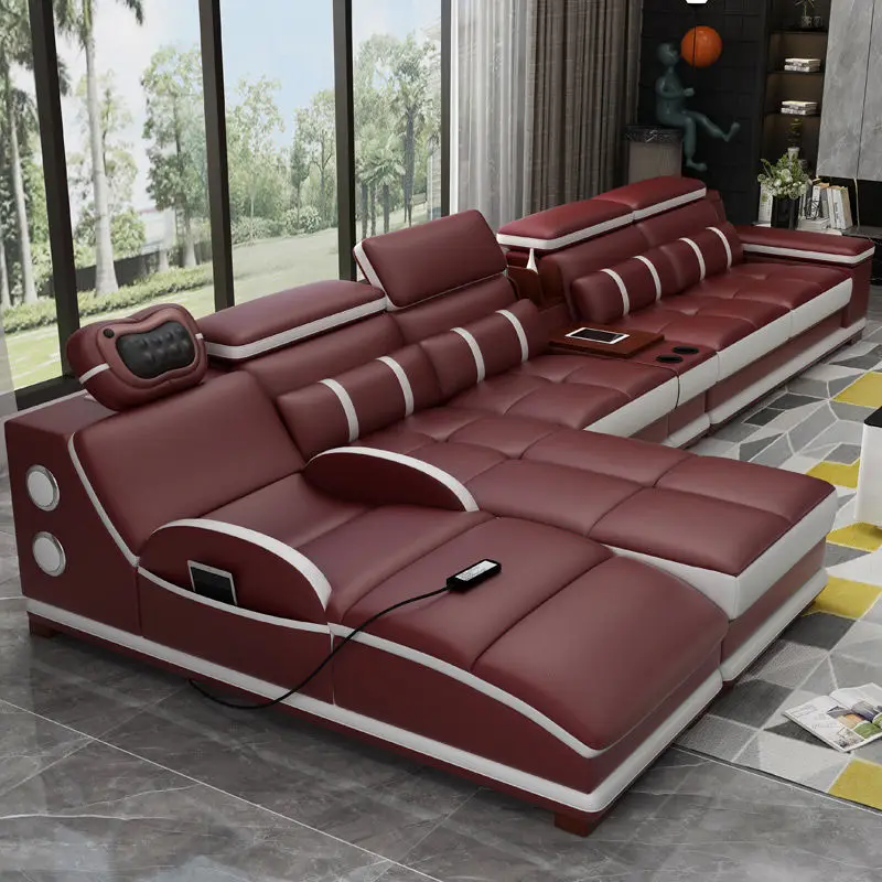 Customizable hot Modern massage luxury Micro fabric leather Reclining Italian leather Folding Multi purposes living room Sofas