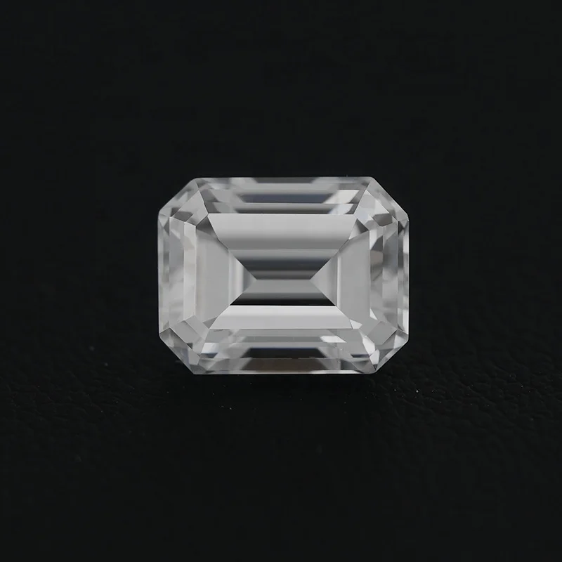 SICGEM Pure White VVS Emerald Cut Moissanite Synthetic Loose Gemstone Wholesale Availability