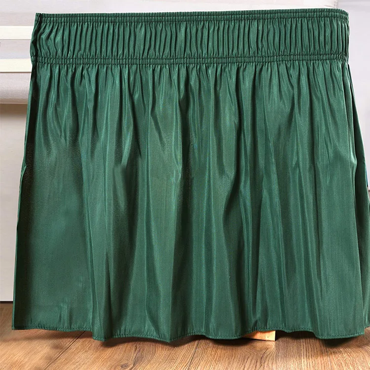 Ruffled Bed Skirt with Split Corners Queen Size (12 Inch Drop) Platform Dust Ruffle Gathered Bedskirt Hunter Green