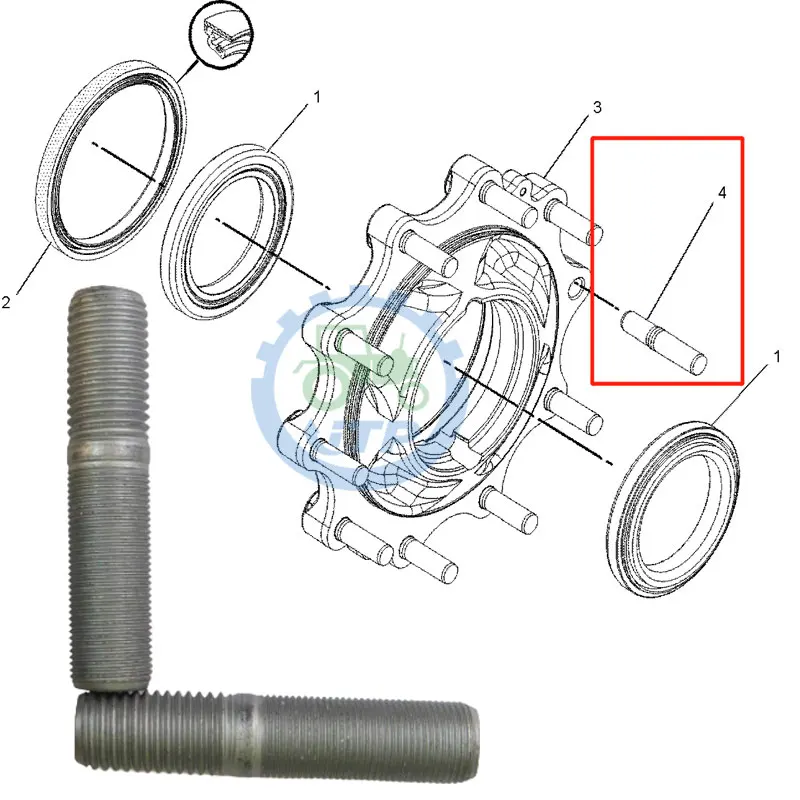 Flange  Wheel  Stud 226-4340 226-4341 238-5251 238-5252 Suitable for Caterpillar