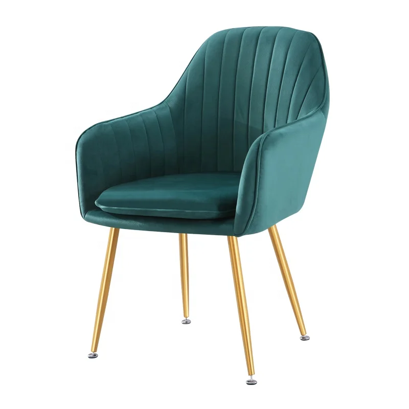 Design Modern Nordic Detachable Accent Dinning chair Cream Upholstered Velvet Dining Chairs with gold metal legs for Restaurant