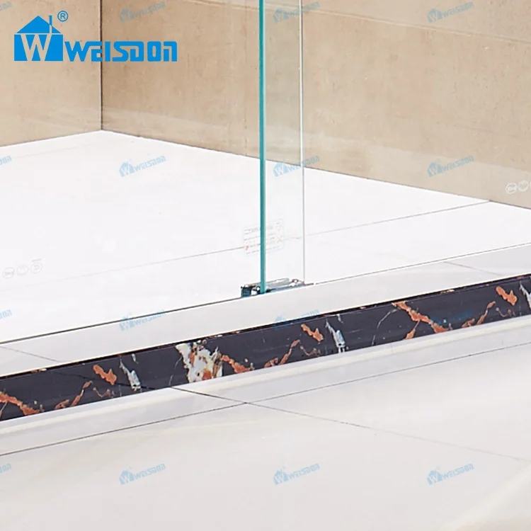 Weisdon Bathroom Stainless Steel Shower Screen Double Sliding Tempered Glass Framed Shower Door