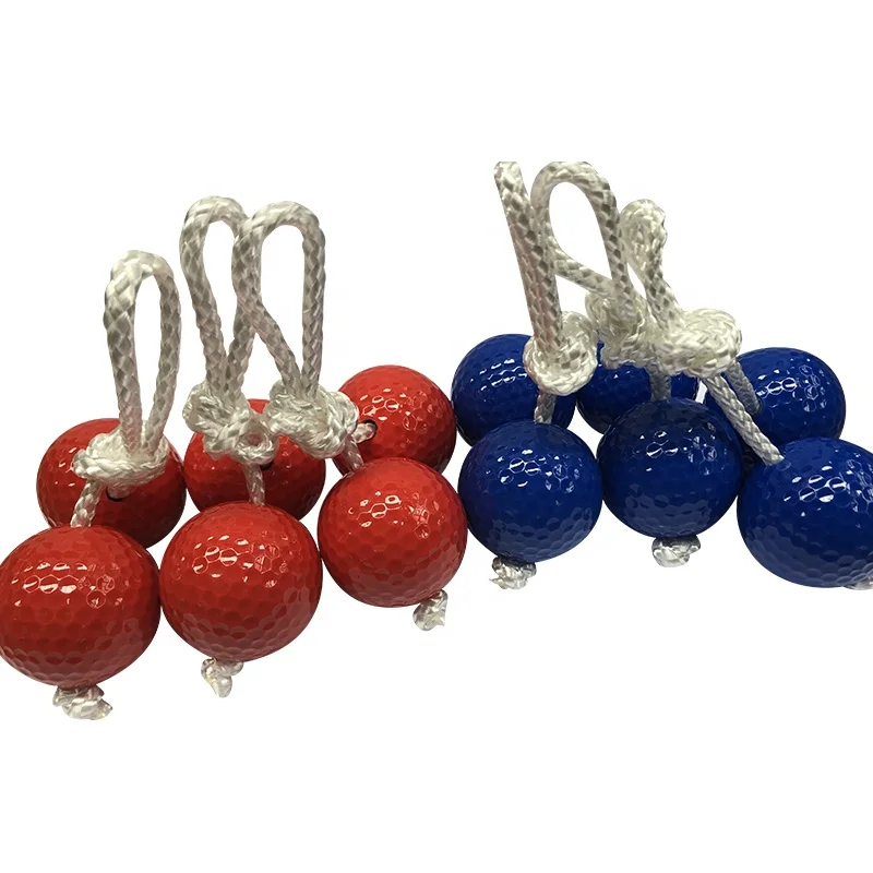 blue and red color 12 pack Best Selling  Beach Set Game Ladder Ball outdoor toss game ladder balls with rope