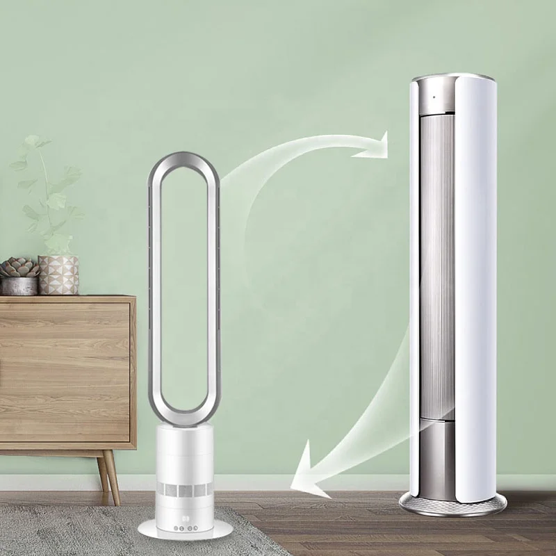 Custom High Quality CE natural wind dc motor standing Smart Remote Control air cooling oscillating bladeless household fan