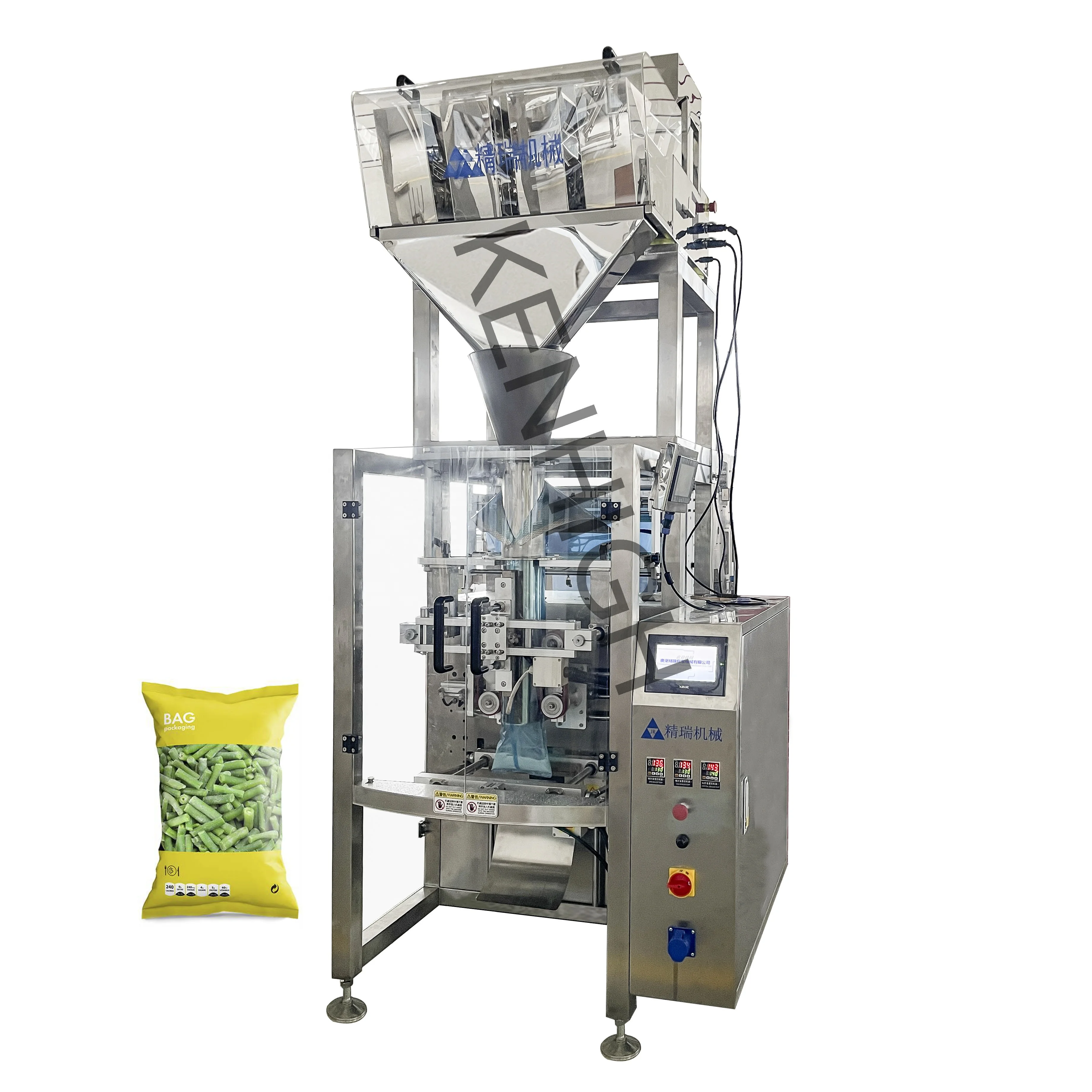 Chinese Manufacturer Automatic VFFS Linear Weighers Snacks Sugar Salt Packing Bagging Machine