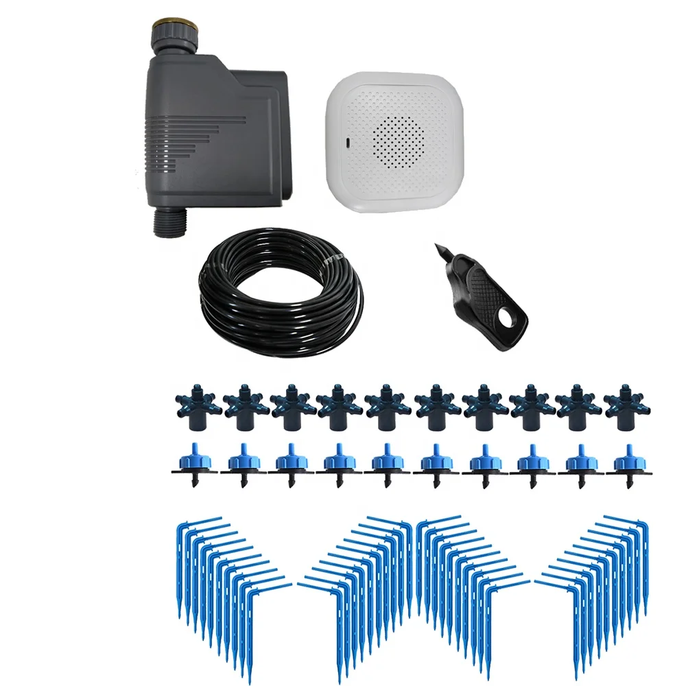 smart wifi timer controller and  Arrow Dripper Irrigation Greenhouse Watering Kit for Potted Bonsai Plant Arrow Dripper Set