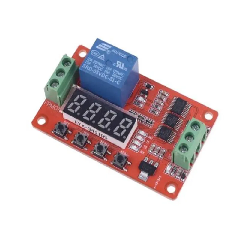 FRM01 LED Digital Time Delay Relay 5V/12V/24V 1CH Multifunction Timer Relay Module Loop Delay Timer Switch Self-Locking Timing
