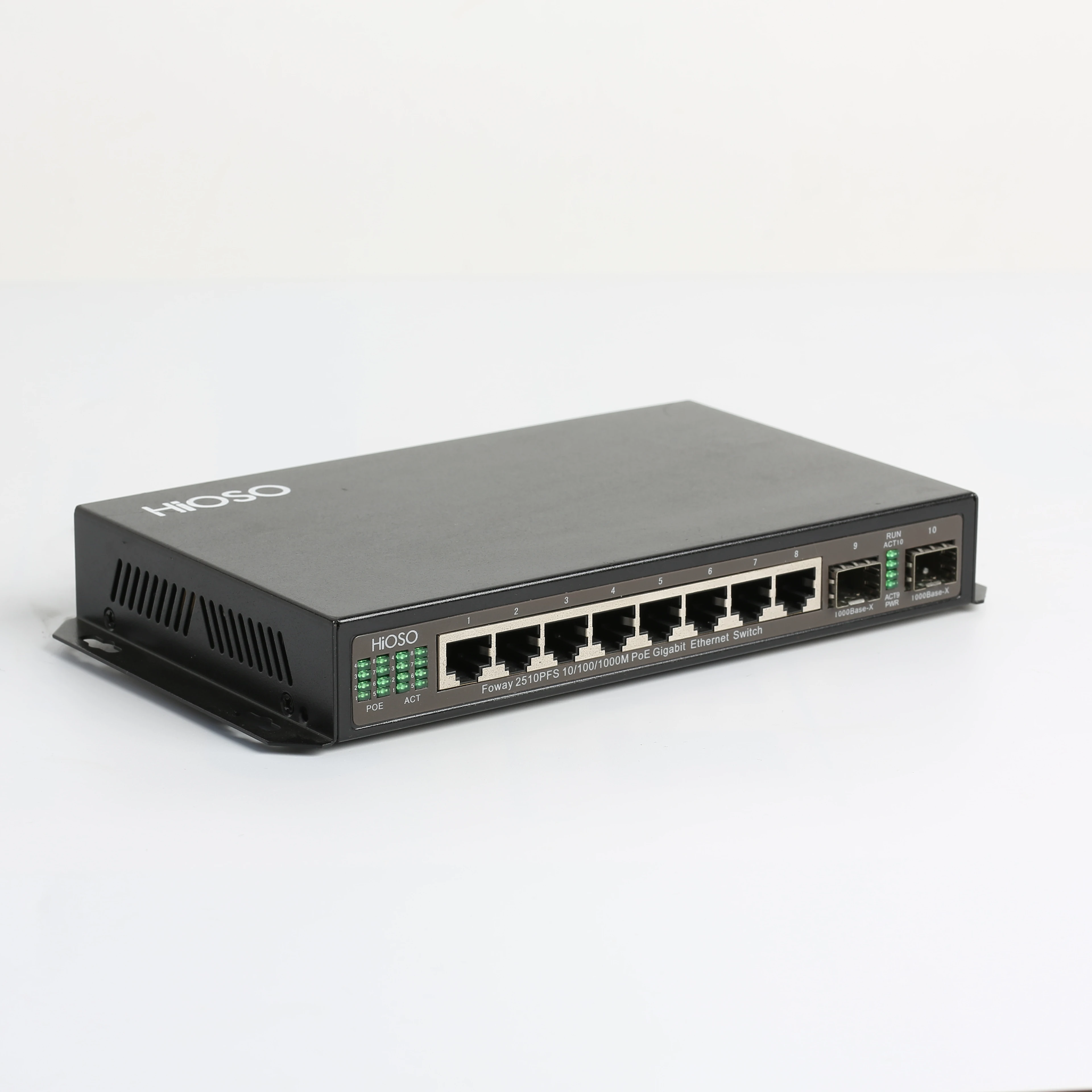 Foway2510PFS 8 ports 10/100/1000M PoE/PSE+2 port1000M SFP DC48V 200W PoE Switch