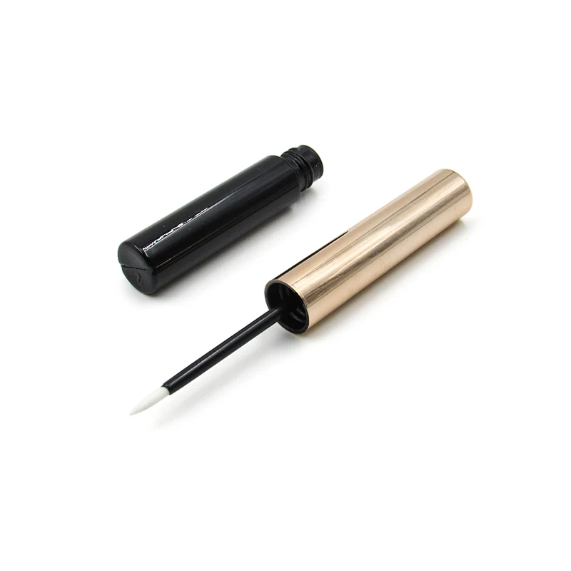 Private Label thin long empty cosmetics mascara tube/eyeliner liquid tube/round plastic lip gloss packaging container with brush