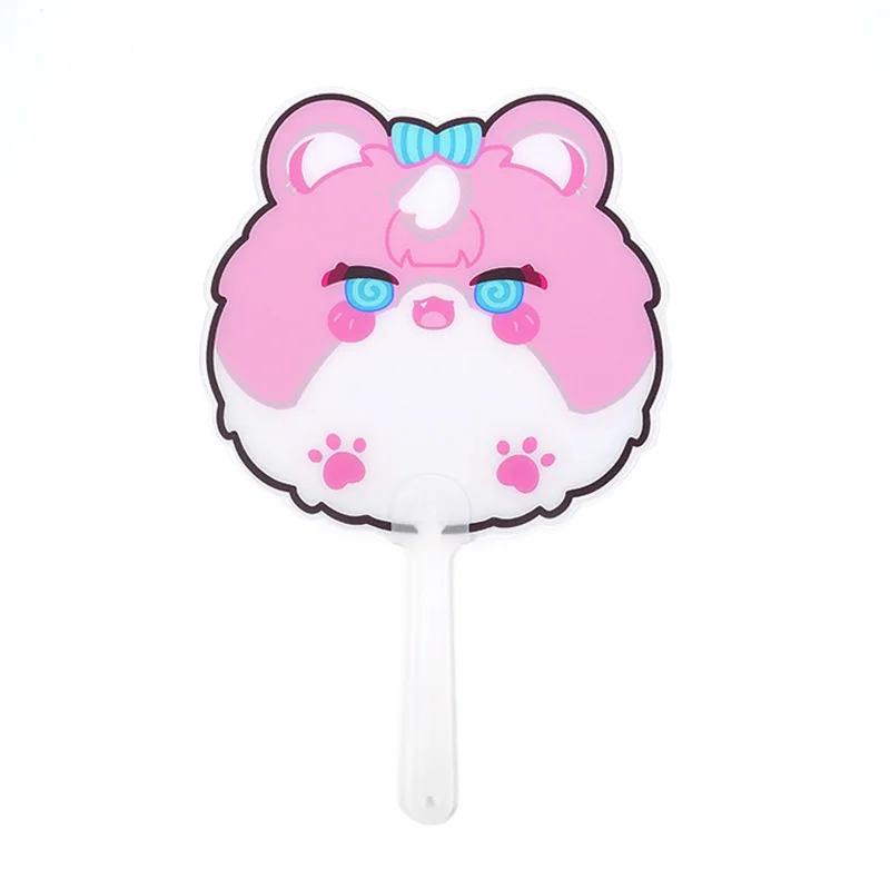 Vograce Custom Made Printed Cartoon Hand Fans Bulk Cute Anime PVC Hand Fan