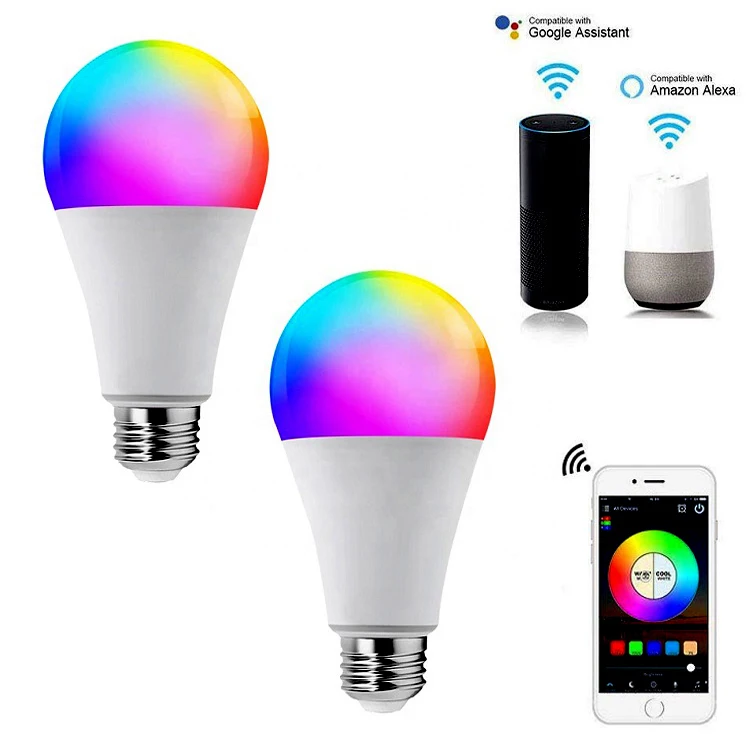 16 million colors E27 E26 Rgb Google Tuya Alexa App Wifi Smart Led Light Esp32 Bulb Lamp Bombilla Inteligente Smart Led Zigbee