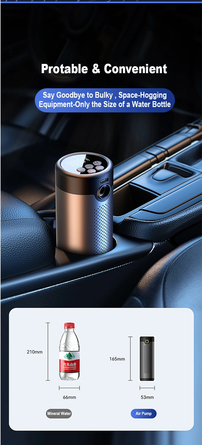 Hot sale 150psi air pump compressor tire inflator wireless handheld inflation car tyre pump air comp