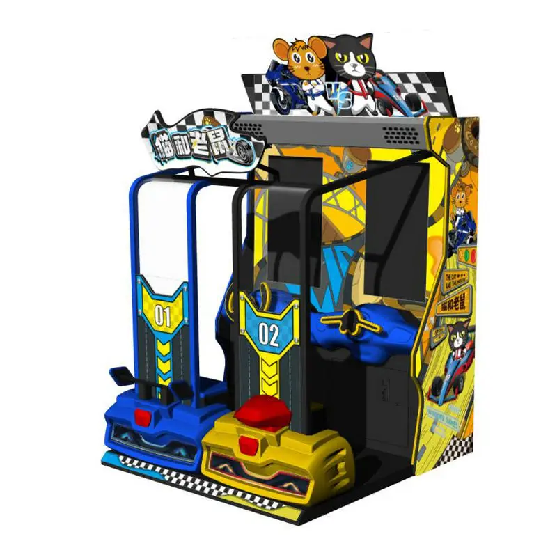 Coin Operated Arcade Video Game Machine cartoon style The Cat And The Mouse racing Simulator game Machine