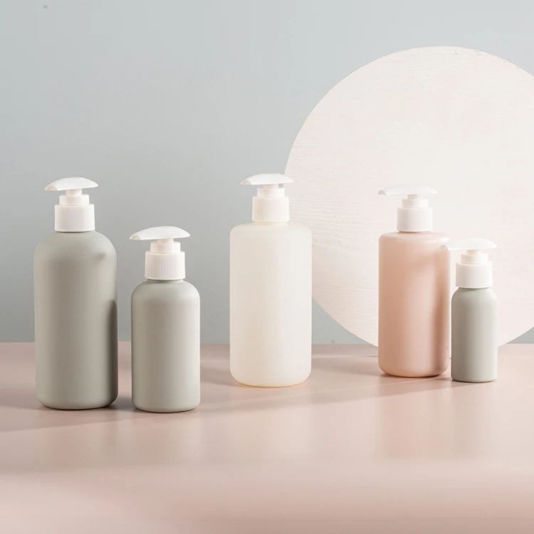smoothly surface 200ml 500ml 1000ml customized color PE body wash plastic dispenser pump bottle
