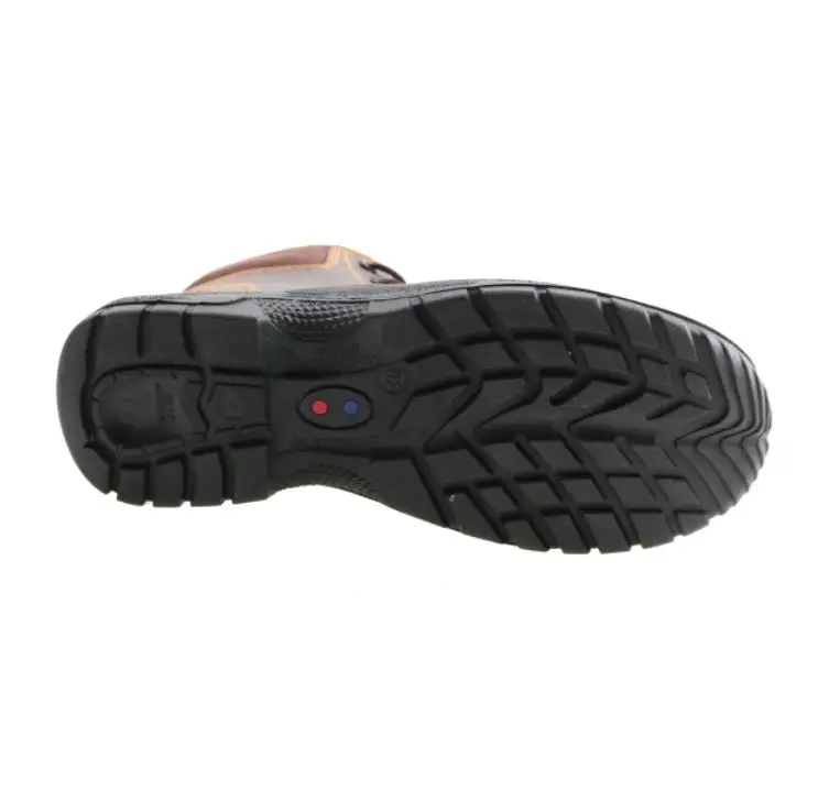 Construction boots Brown genuine leather steel toe non slip industrial men safety shoes