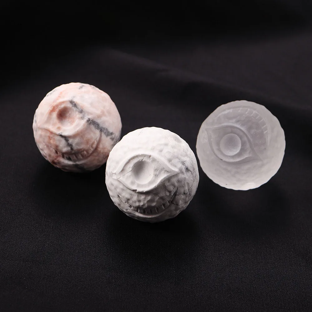 Wholesale healing crystal carved monster halloween decor energy stone crystal sphere