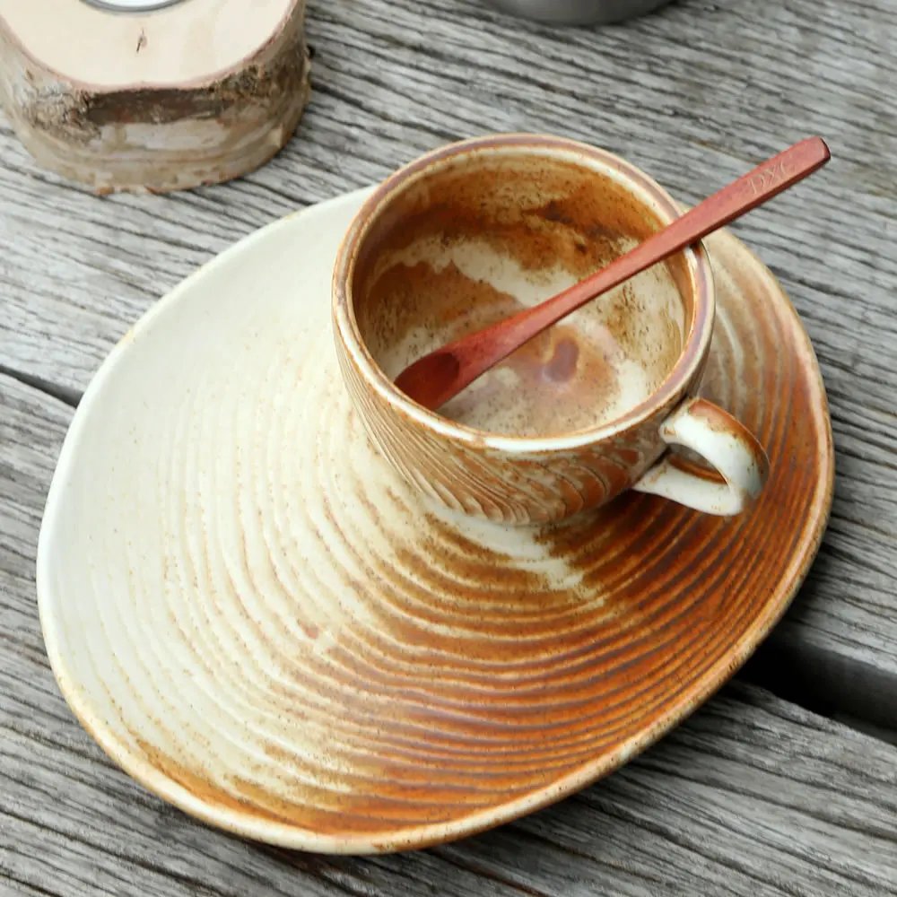 Высококачественные уникальные фарфоровые чайные кружки и блюдца, креативная посуда для напитков, керамическая кофейная чашка с арабским капучино