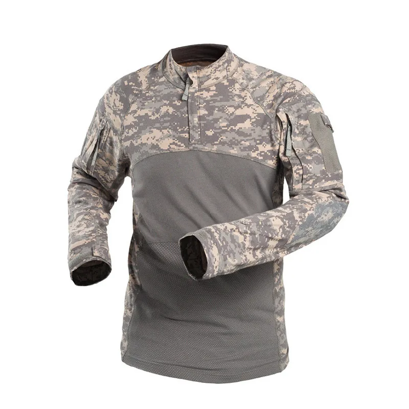 Multicam US Army Clothes Camo Long Sleeve Shirt Men Cotton Military Uniform Camouflage T Shirt Tactical Combat Shirt