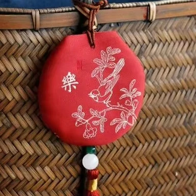 Wholesale  Silk Embroidered Pendant Handcrafted Cross-Stitching  Needlework with Scented Sachet & Tassel Car Accessory