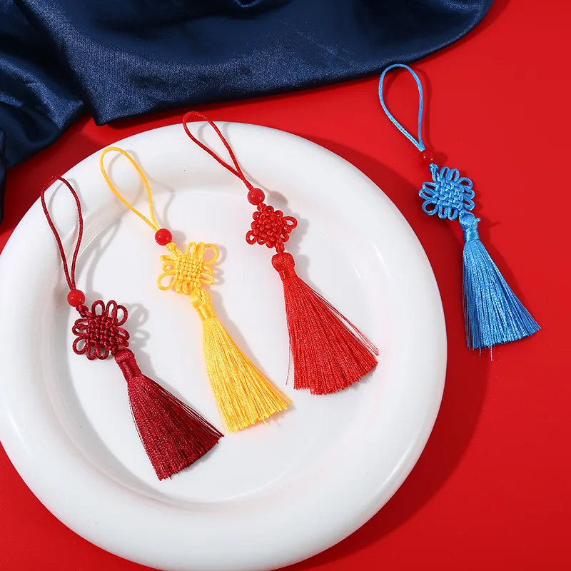 Wholesale Keychain Tassel New Design Chinese Knot Tassel Fringe Satin Polyester Handmade Chinese Knot With Soft Tassels