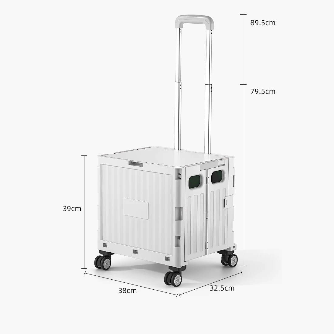 New 12 Chinese Zodiac OEM Folding Foldable Carts Market Car Space Saving 4 Wheels Trolley PP Shopping Cart Plastic White Gray