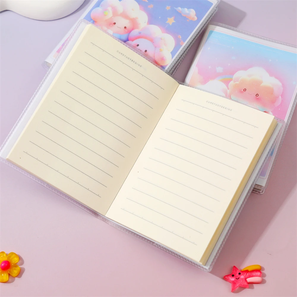2024 Transparent Eva On Front Cover Or White Pu Leather Cmyk Printing With Buckle For Closing Hardcover Casebound Notebook