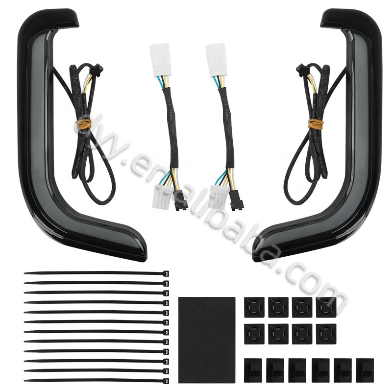 Motorcycle Black Fairing Lower Grills LED Turn Signal Accent Light Fit For Harley Touring Road King Tri Glide 1996-2013