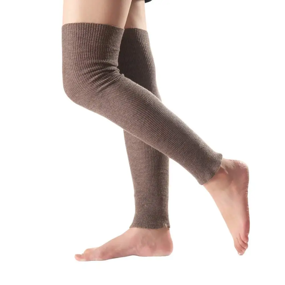 Women Solid Color Plain Knit Yoga Cashmere Leg Warmers